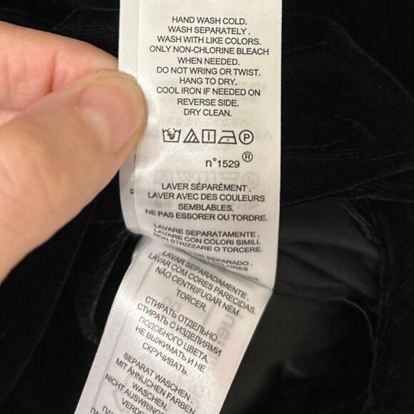 LAUREN RALPH LAUREN NWT Black Velvet Pleated Surplice Blouse Size 16 - Picture 15 of 15